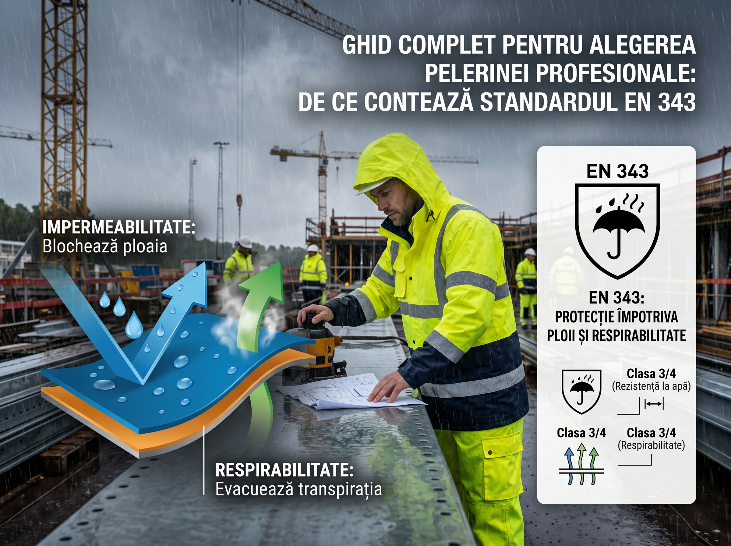 Ce reprezinta standardul EN 343 inscriptionat pe eticheta pelerinei de ploaie profesionale? - ProtectStore