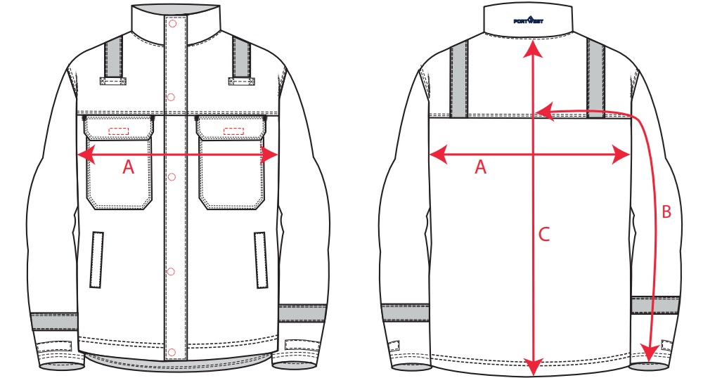 Ghid masuratori jacheta FR609