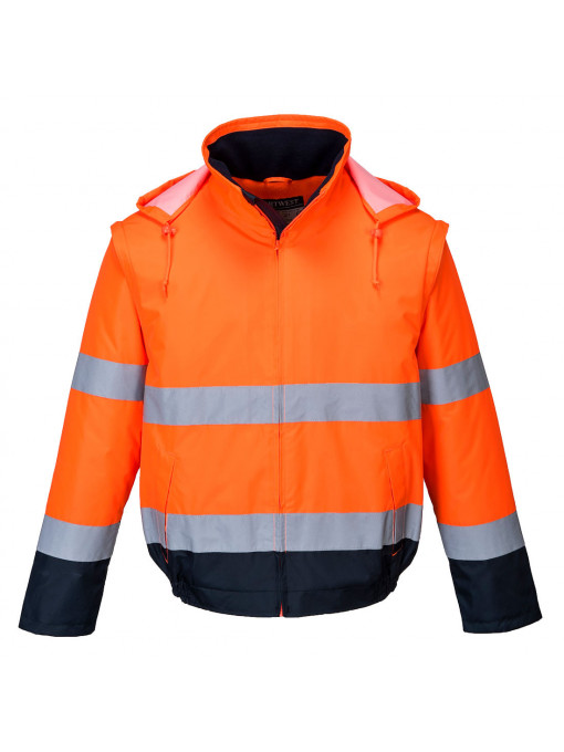 C464 - Jachetă bomber Hi-Vis 2 în 1, Contrast Essential Lite Bomber