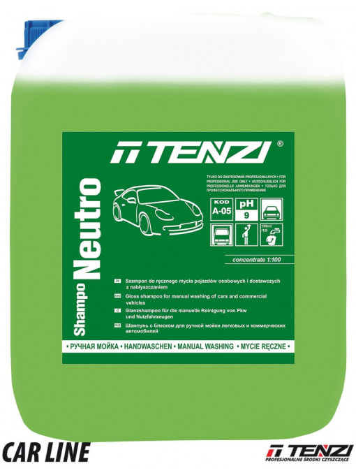 TZ-SHAMPONEUTRO - Detergent pentru spalarea manuala a autovehiculelor, 10L