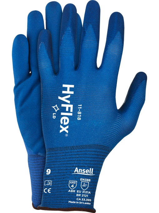 Manusi de protectie antichimice HyFlex 11-818, 12/set