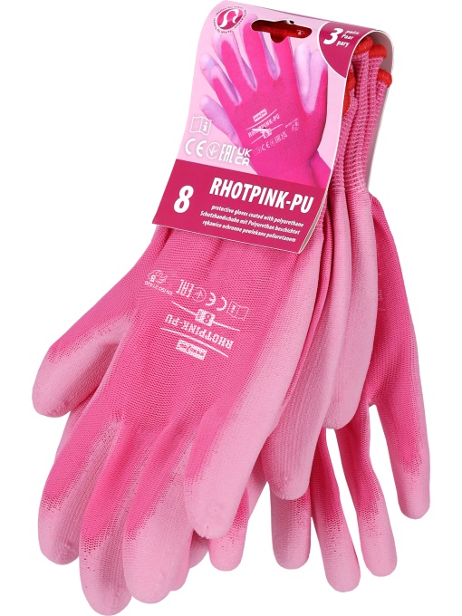 Manusi de protectie pentru femei Hotpink-PU 12buc/set