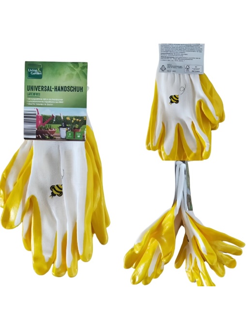 Manusi pentru gradinarit, 2 perechi/set, galben