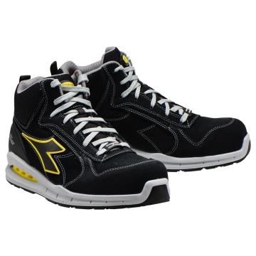 Bocanci protectie Diadora Run Net Airbox Mid S3 SRC, bombeu aluminiu, de barbati, piele intoarsa impermeabila, negri - Img 2