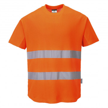 C394 - Tricou cu inserție de plasă contrastantă Hi-Vis S/S
