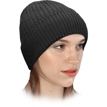 Caciula CZFRIO, tricot moale, blana artificiala
