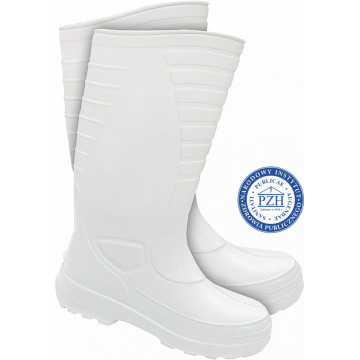 Cizme protectie de barbati Wellington inalte, -30°C, din EVA, antiderapante, termoizolante, impermeabile, albe