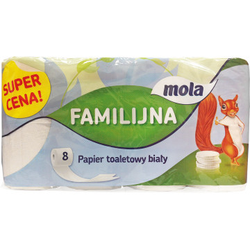 Hartie igienica MOLA-PAPFAM, 8 role
