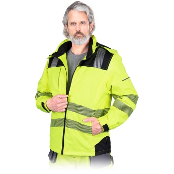 Jacheta de lucru VOLTER Hi-Vis pentru barbati, termoizolanta, reflectorizanta, gluga detasabila
