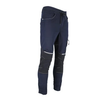 Pantaloni de lucru barbati, in talie Flexzone, 60% bumbac, 37% poliester, buzunare multiple, cu genunchi preformati, mansete elastice la baza pantalonilor, all-season, bleumarin - Img 7