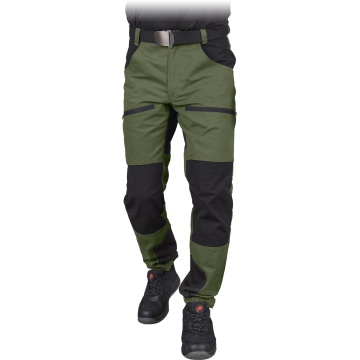 Pantaloni de lucru in talie HOBBER, insertii elastice, buzunare cu fermoar, material Canvas si Oxford 600D - Img 3