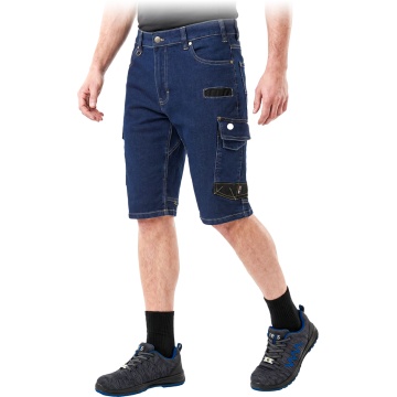 Pantaloni de lucru scurti JEANS303-TS, denim cu elastan, insertii Cordura, buzunare multiple