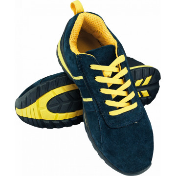 Pantofi de lucru cu bombeu metalic Nicaragua SB SRA, piele nubuk, talpa EVA si cauciuc antiderapant, bleumarin/galben
