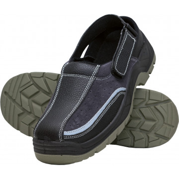 Saboti de protectie Turtle SB SRC, de barbati, piele, bombeu metalic, talpa antiderapanta, negri