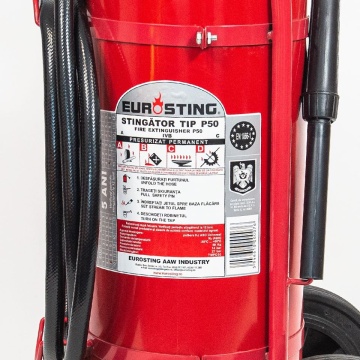 Stingator transportabil P50 cu pulbere ABC, 50 kg, jet peste 6 m - Img 3