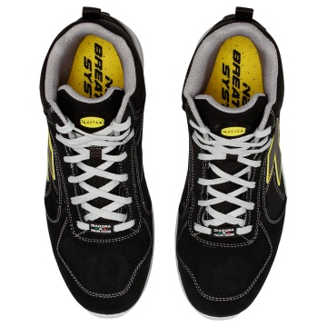 Bocanci protectie Diadora Run Net Airbox Mid S3 SRC, bombeu aluminiu, de barbati, piele intoarsa impermeabila, negri - Img 3
