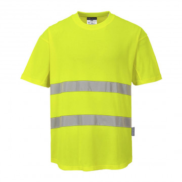 C394 - Tricou cu inserție de plasă contrastantă Hi-Vis S/S - Img 1