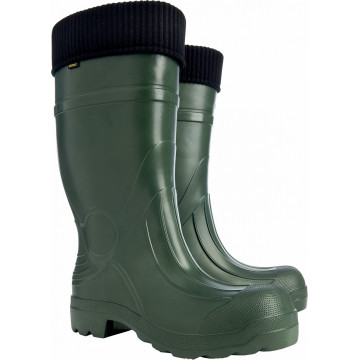 Cizme de iarna Predator OB E, de protectie, rezistente -30°C, de barbati, fara bombeu, insertie izolanta detasabila, verzi, EVA, impermeabile