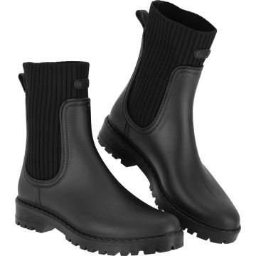 Cizme scurte GRACE pentru femei, PVC, tip Chelsea, insertie textila elastica