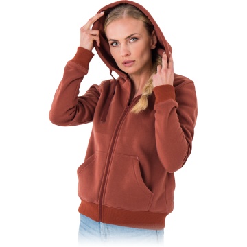 Hanorac de lucru pentru femei MALVA din poliester, gluga cu snur, fermoar integral, mansete elastice si croiala regular - Img 4