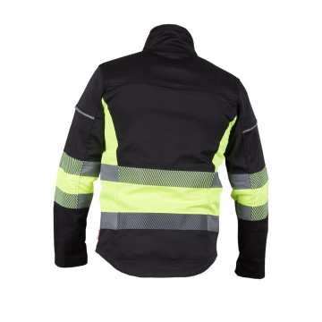 Jacheta de protectie BAX, material elastic, benzi reflectorizante, buzunare cu fermoar, vizibilitate sporita - Img 3