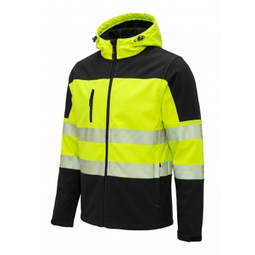Jacheta softshell de inalta vizibilitate Seen-Y, softshell, galben neon/negru - Img 2