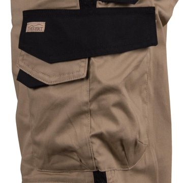 Pantaloni cu pieptar Desert, pentru barbati, din bumbac si elastan, cu insertii Cordura, pentru constructii si industrie - Img 5