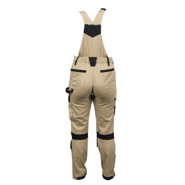 Pantaloni cu pieptar Sand, de dama, din bumbac elastic, cu insertii Cordura, pentru logistica si industrie - Img 7