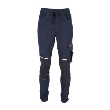 Pantaloni de lucru barbati, in talie Flexzone, 60% bumbac, 37% poliester, buzunare multiple, cu genunchi preformati, mansete elastice la baza pantalonilor, all-season, bleumarin - Img 4