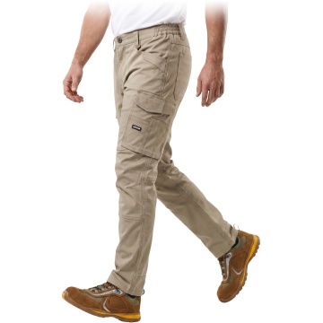 Pantaloni de lucru in talie Novento, pentru barbati, din poliester 2-Way Stretch Rip-Stop, pentru constructii si industrie