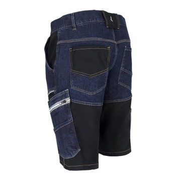 Pantaloni de lucru scurti JEANS204-TS, denim cu elastan, talie elastica, insertii Rip-Stop - Img 3