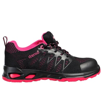 Pantofi de protectie de dama Race Pro Lady Low S1PS ESD, cu bombeu fibra de sticla, toamna/vara, negru/roz