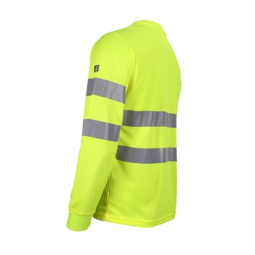 Tricou reflectorizant cu maneca lunga FLUO, material tip plasa, de inalta vizibilitate, Clasa 2 - Img 5