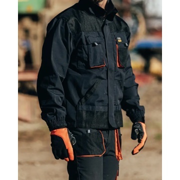 Costum de lucru ForWork – Jacheta si pantaloni cu întărituri, gri-portocaliu