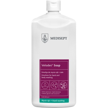 Emulsie pentru spalarea mainilor si corpului Velodes, 500 ml, cu glicerina si ulei de cocos