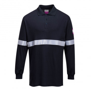 FR03 - Tricou Polo cu Maneci Lungi Antistatic si Ignifug cu Benzi Reflectorizante