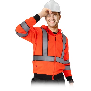 Hanorac de lucru reflectorizant LUMINO, fleece 280 g/mp, cu gluga si benzi reflectorizante