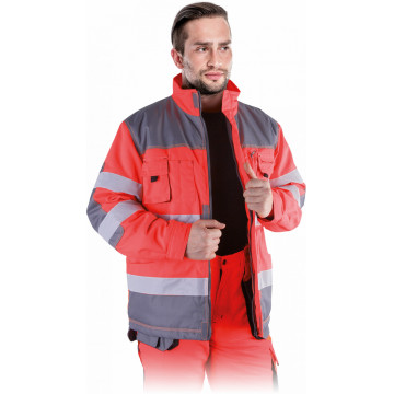 Jacheta de protectie vatuita Formen Winter, HiVis, benzi reflectorizante, poliester si bumbac - Img 3