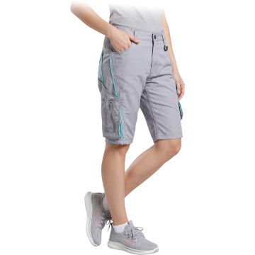 Pantaloni de lucru scurti dama FWNA, twill cu elastan, talie elastica, buzunare multiple