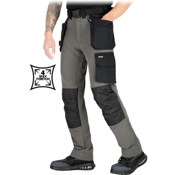 Pantaloni de lucru Verdon din material 4-Way Stretch, pentru barbati, cu buzunare pentru montatori, ideali in constructii si industrie