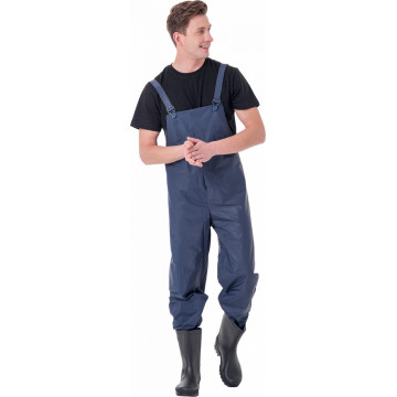 Salopeta de lucru de barbati, cu pieptar SPD, impermeabila, 100% PVC cu intaritura din poliester, inchidere cu capse, bretele reglabile, all-season