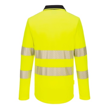 Tricou polo de lucru Hi-Vis DX419 DX4, respirabil, slim fit, reflectorizant - Img 3