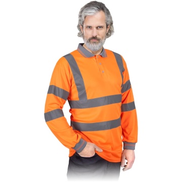 Tricou polo reflectorizant cu maneca lunga Fluo