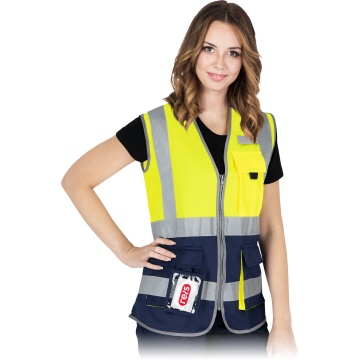 Vesta reflectorizanta pentru femei LADY, cu fermoar, buzunare si suport pentru ecuson - Img 3