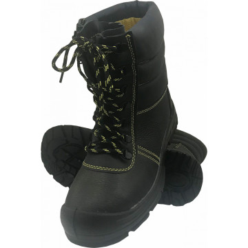 Bocanci de lucru inalti Yes SB SRC, cu protectie, bombeu metalic, piele, talpa antiderapanta, iarna, negri