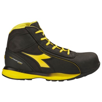 Bocanci de protectie Diadora Glove Hyper Mid S3S FO HRO SR ESD, din piele hidrofobizata cu bombeu si lamela, de barbati, cu talpa antiderapanta