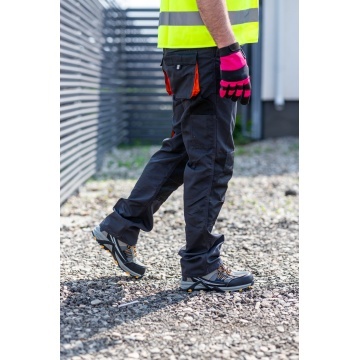 Costum de lucru ForWork – Jacheta si pantaloni cu întărituri, gri-portocaliu - Img 2