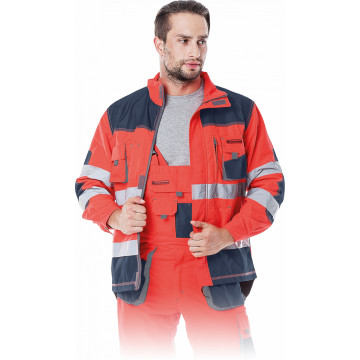 Jacheta de lucru Hi-Vis FORMEN, cu benzi reflectorizante, material fluorescent, sistem de ventilatie si buzunare multiple - Img 6