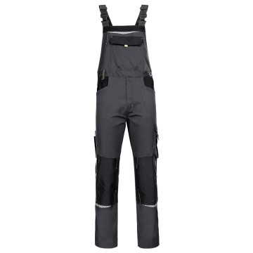 Pantaloni cu pieptar Prisma Spandex, gri/negru