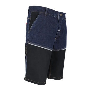 Pantaloni de lucru scurti JEANS204-TS, denim cu elastan, talie elastica, insertii Rip-Stop - Img 7